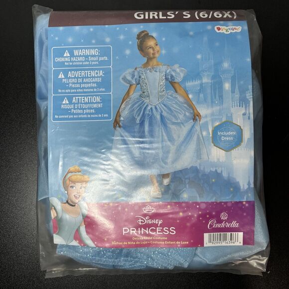 Disney Princess Cinderella Deluxe Child Costume By Disguise Size S 6 6X NEW - Picture 4 of 8